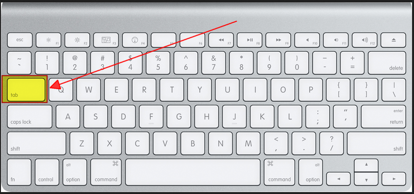 Tab button on a Mac keyboard
